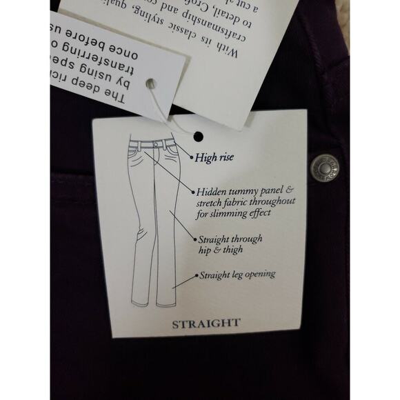 Corft&Barrow ~Woman Size 6~ Purple Classic Fit Straight Leg High Rise Jeans NWT. - Picture 11 of 12